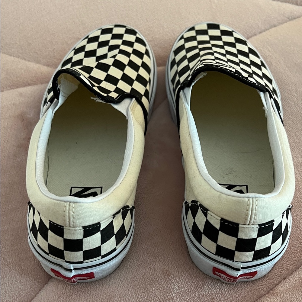 Vans Mens Black and White Checkered Slip-On Sneakers